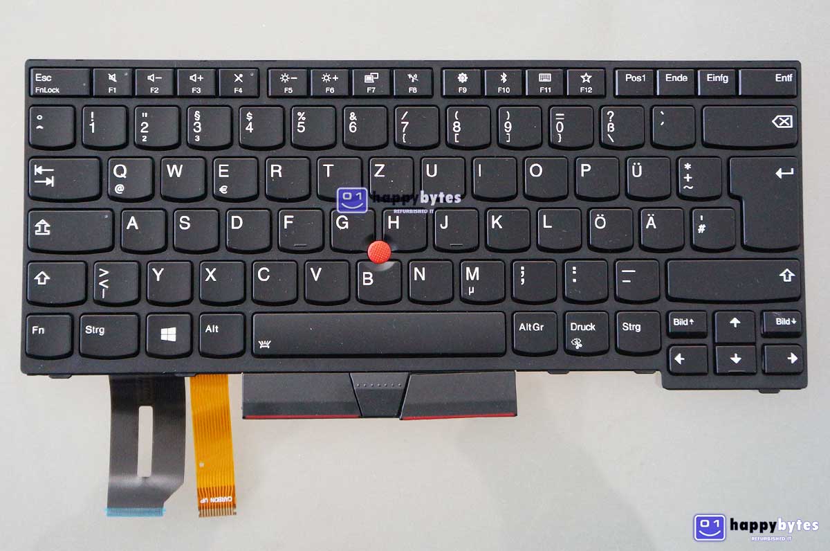 Extra onderwerp bom Lenovo ThinkPad E480 L480 T480s verlicht toetsenbord, refurbished, QWERTZU  (D), backlit, Pointing Stick, 01YP372, SN20P33202, PK131661B13 - Happybytes